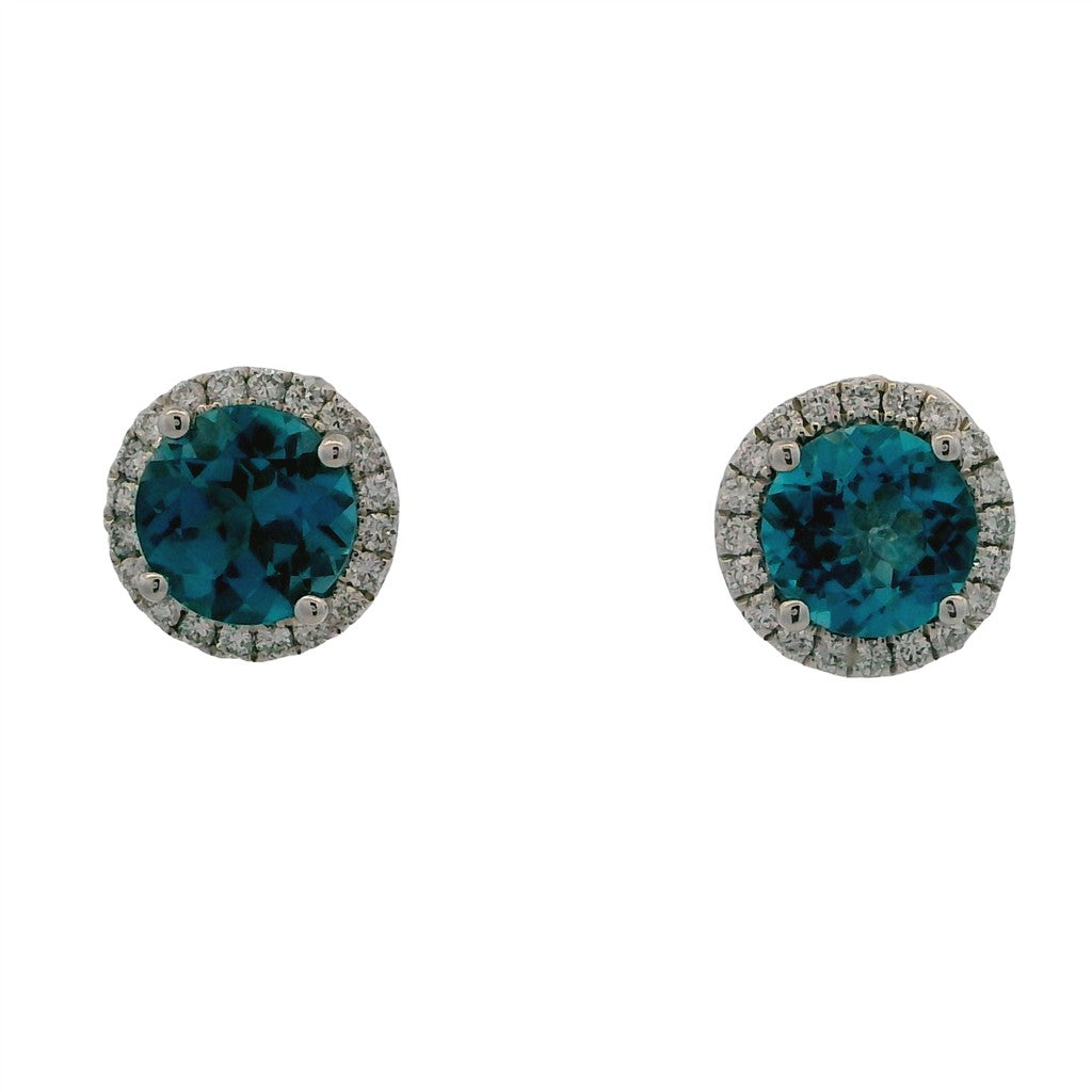 Precious Metal Earrings With Colored Stones