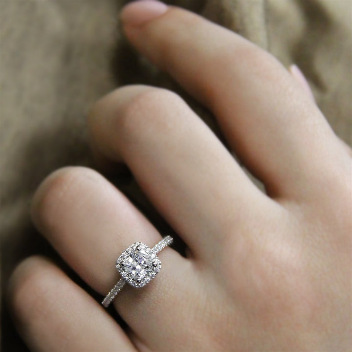 Halo Style Diamond Engagement Ring 14 Karat Gold White 
(Center Stone Not Included)