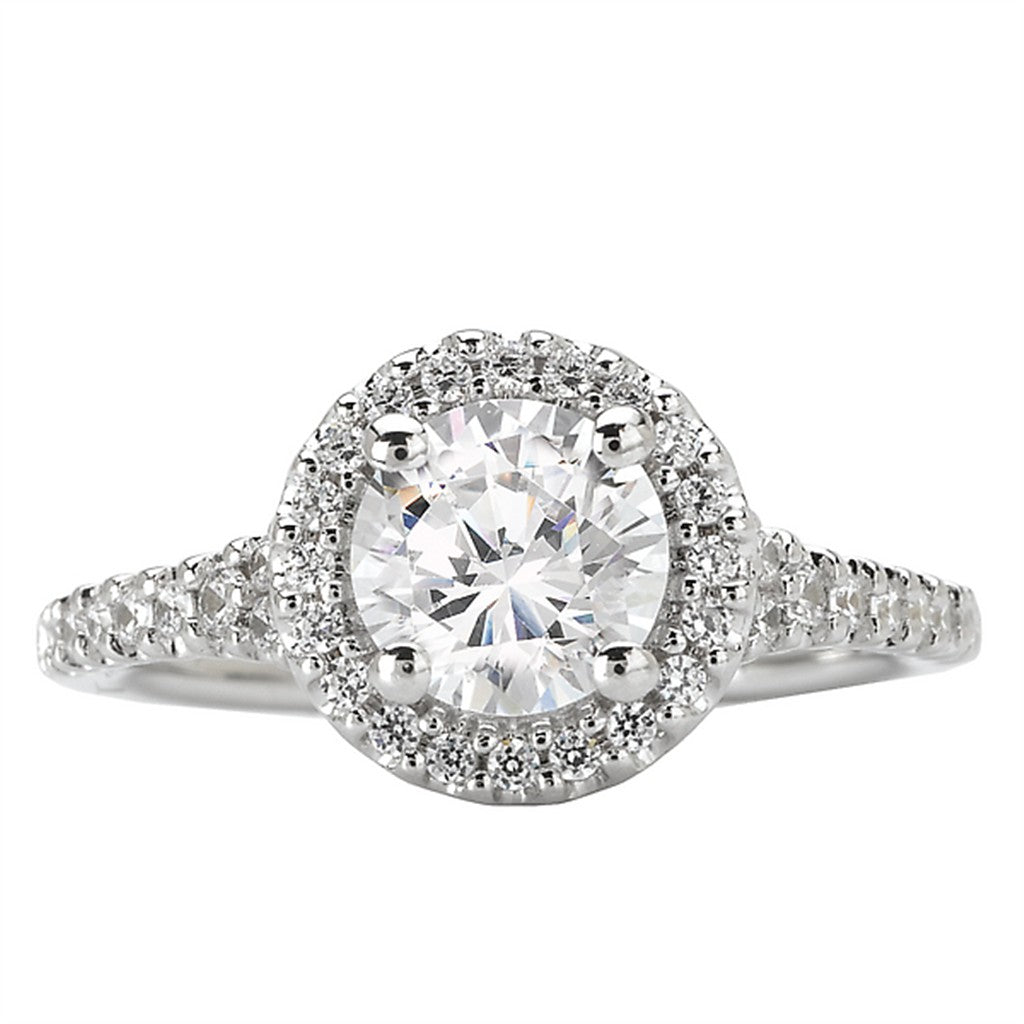 Halo Style Diamond Engagement Ring 14 Karat Gold White 
(Center Stone Not Included)