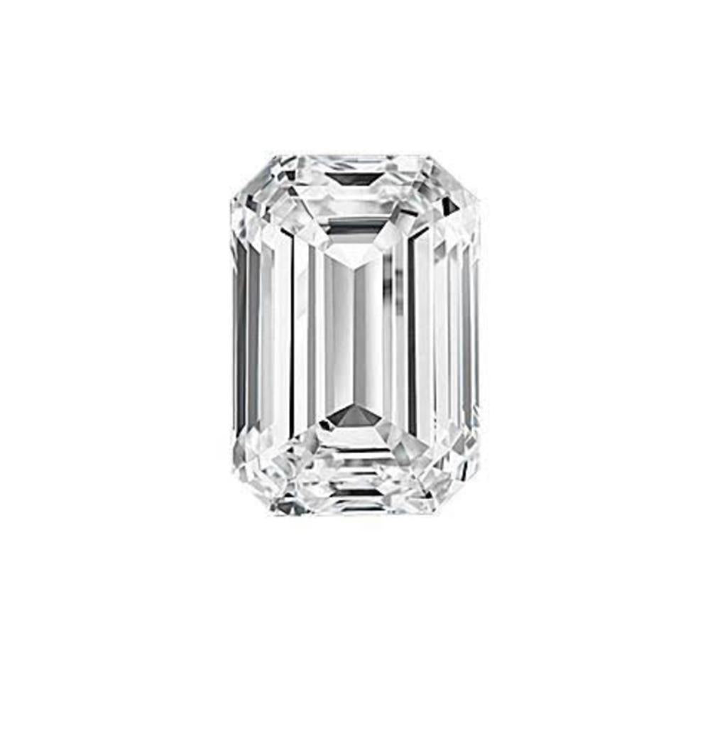 0.58 Carat Natural Origin Diamond Emerald Shape H Color VS1 Clarity