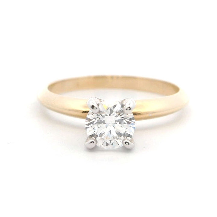 .55CT Round Lab Diamond 14KT Gold Two Tone Engagement Ring