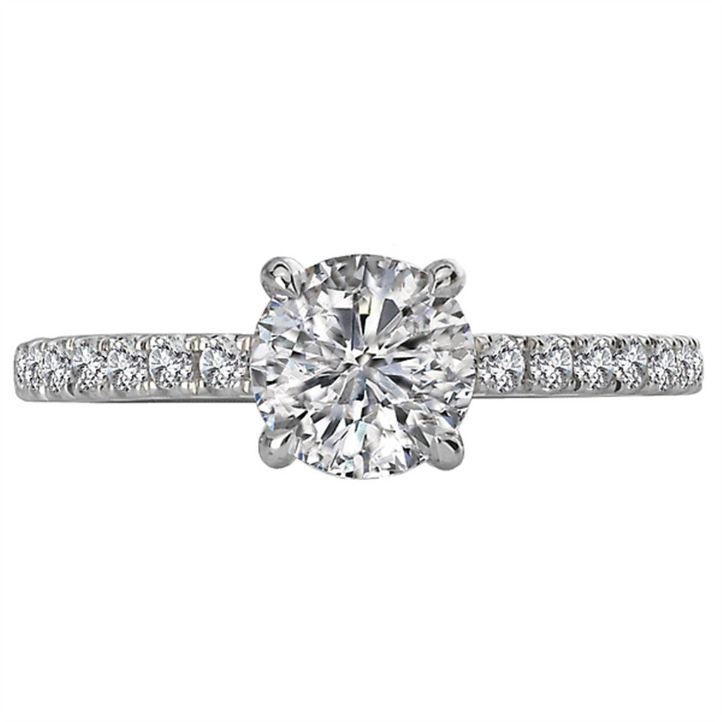 Solitare Accent Style Diamond Engagement Ring Sterling Silver White 
(Center Stone Not Included)