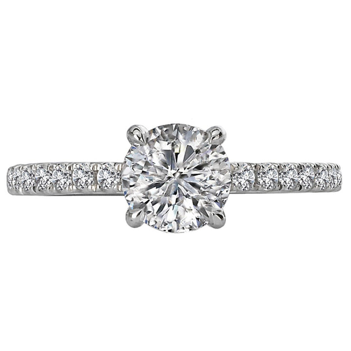 Solitare Accent Style Diamond Engagement Ring Sterling Silver White 
(Center Stone Not Included)