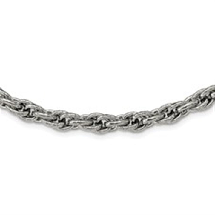 White Stainless Steel 7.5 MM Rope Chain 24" Long