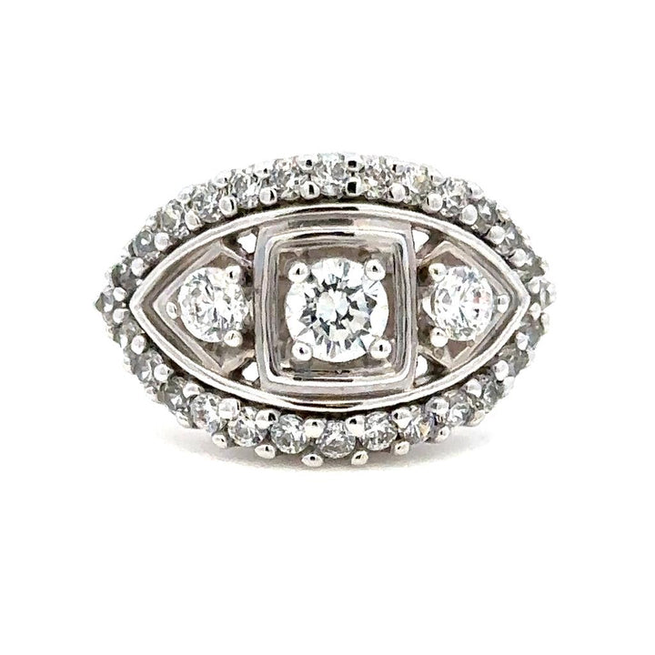 Contemporary Style Fashion Ring Alloy White with Cubic Zirconias size 0.33