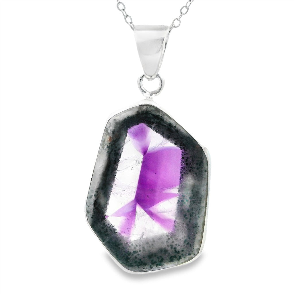 Free Form Pendant Sterling Silver Silver with Various Shapes Amethyst