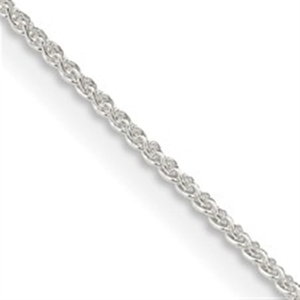Sterling Silver 1 MM Spiga Chain 20" Long