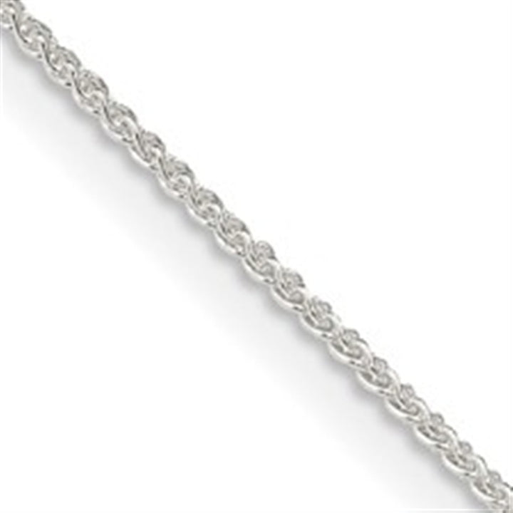 White Sterling Silver 1 MM Spiga Chain 20" Long