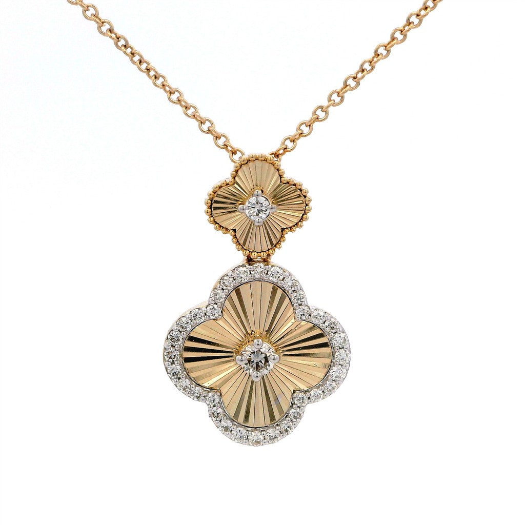 Free Form Pendant Diamond 14 Karat Yellow with Round G/H Diamonds