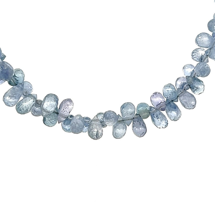 Bluish Purple Sapphire Multi Drop Necklace With a 14 Karat Gold Clasp 18" Long