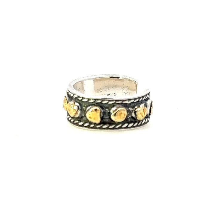 Stud Sterling Silver Earrings Accented with Alaskan Gold Nuggets