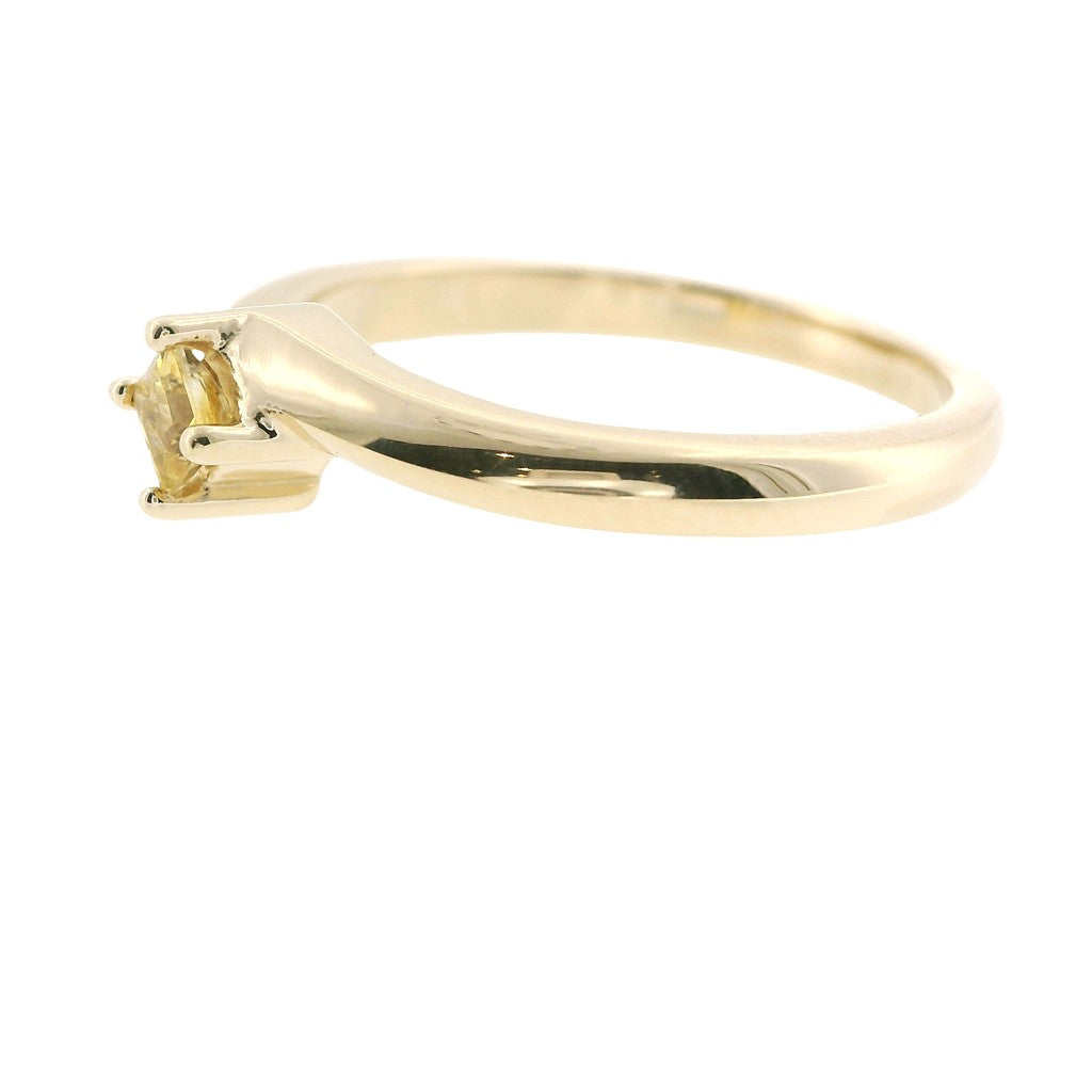 Bypass Engagement Ring Yellow 14 Karat Gold