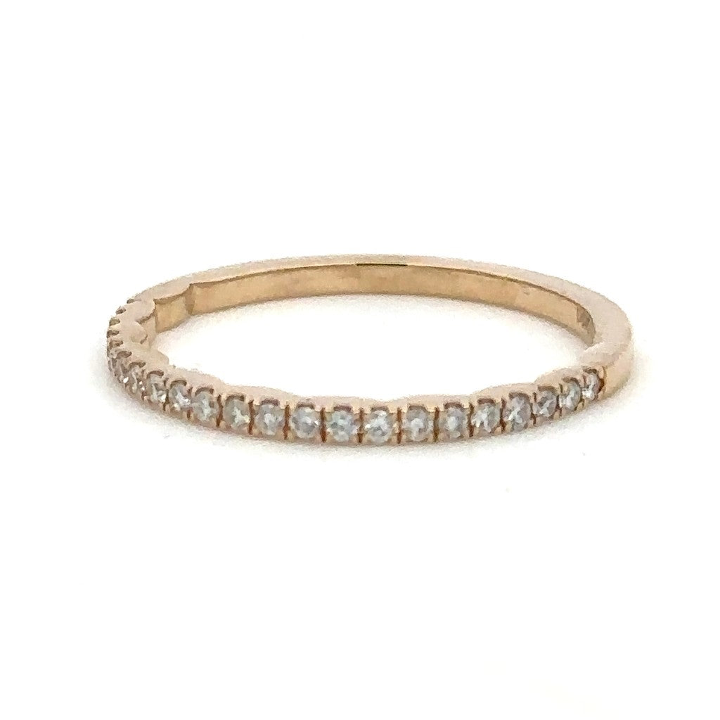 1/2 Anniversary Style Wedding Band 14 Karat Gold Yellow with Lab Diamonds size 6.75