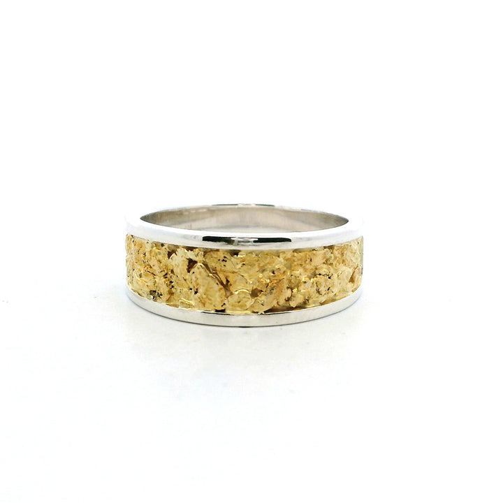 Gold Nugget Men's Ring 14 Karat Gold & Alaskan Gold Nugget Size 10
