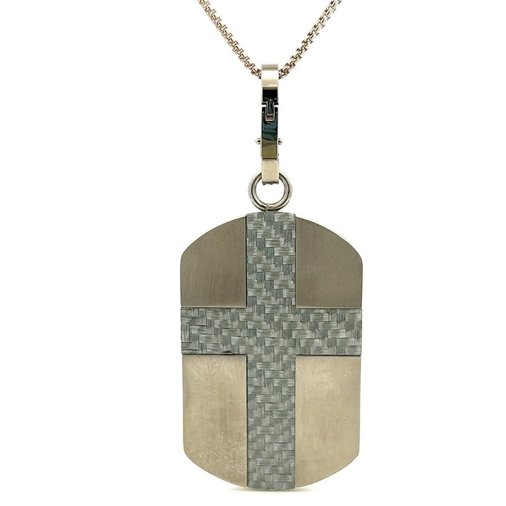 Drop Style Carbon Fiber Pendant Alt Metal Stainless Steel White