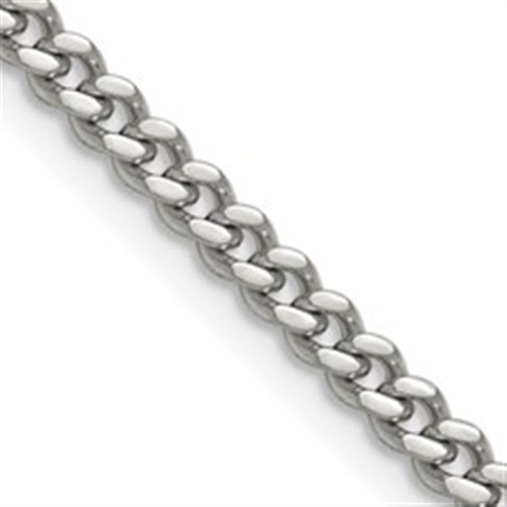 White Stainless Steel 4 MM Curb Chain 20" Long
