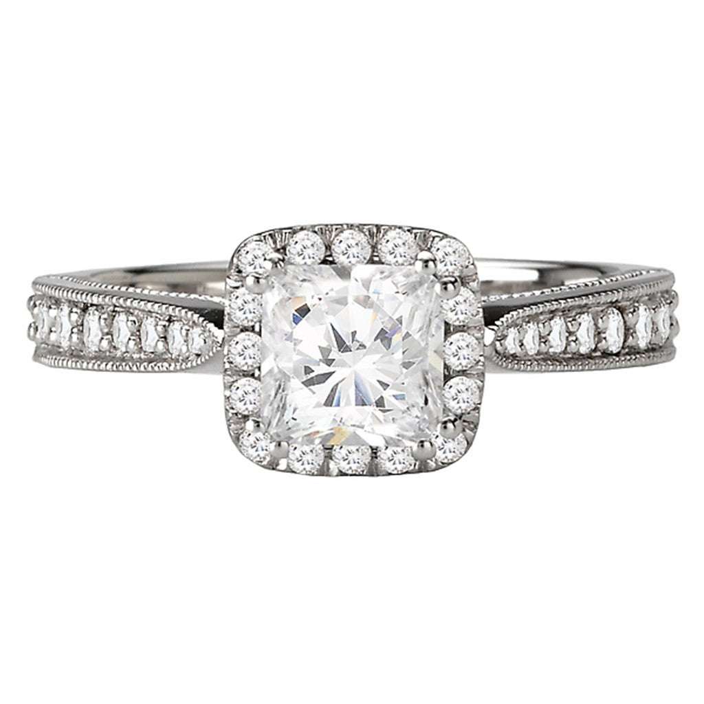Halo Style Diamond Engagement Ring 14 Karat Gold White 
(Center Stone Not Included)