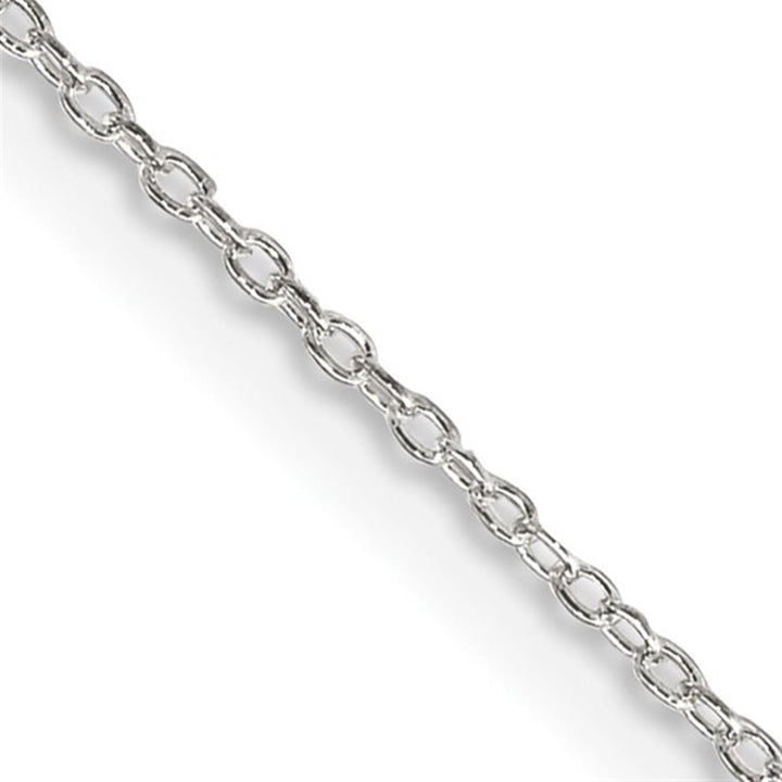 White Sterling Silver 1.1 MM Cable Chain 18" Long