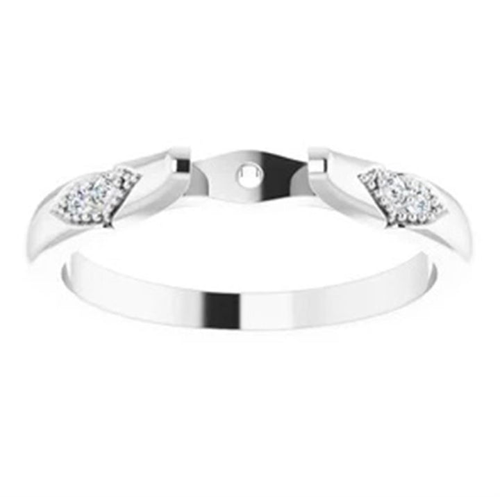 Solitare Accent Style Diamond Engagement Ring 14 Karat Gold White 
(Center Stone Not Included)