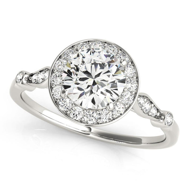 Classic Style Diamond Engagement Ring 14 Karat Gold White 
(Center Stone Not Included)