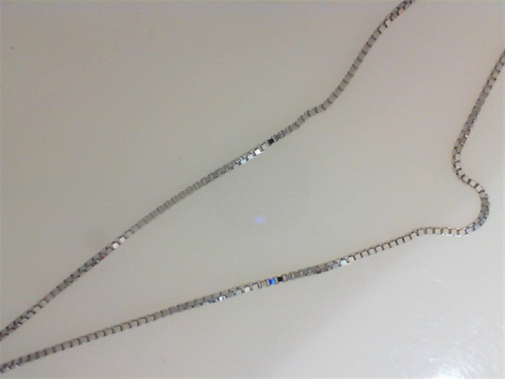 Box Link Chain 14 Karat Gold White 1 MM Wide 18' In Length
