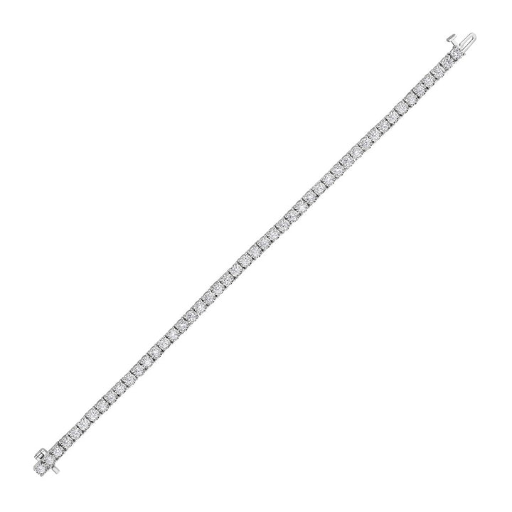 Tennis Bracelet Lab Grown Diamond Sterling Silver White With 3.00 tcw Round Lab Diamond 7" Long