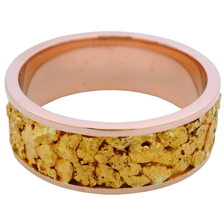 Mens Gold Nugget Wedding Band