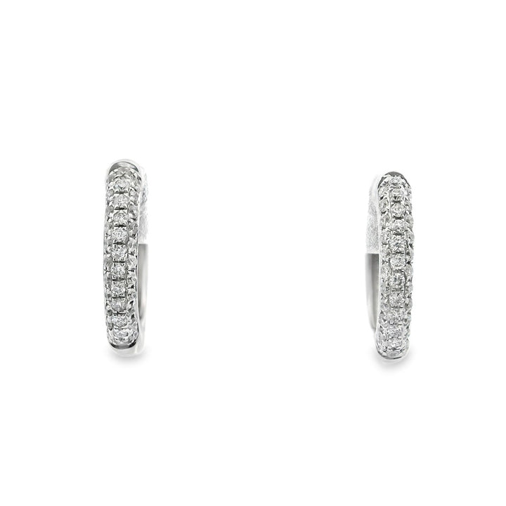 Diamonds Hoop Earrings 14 Karat White 0.23 Carat Total Weight