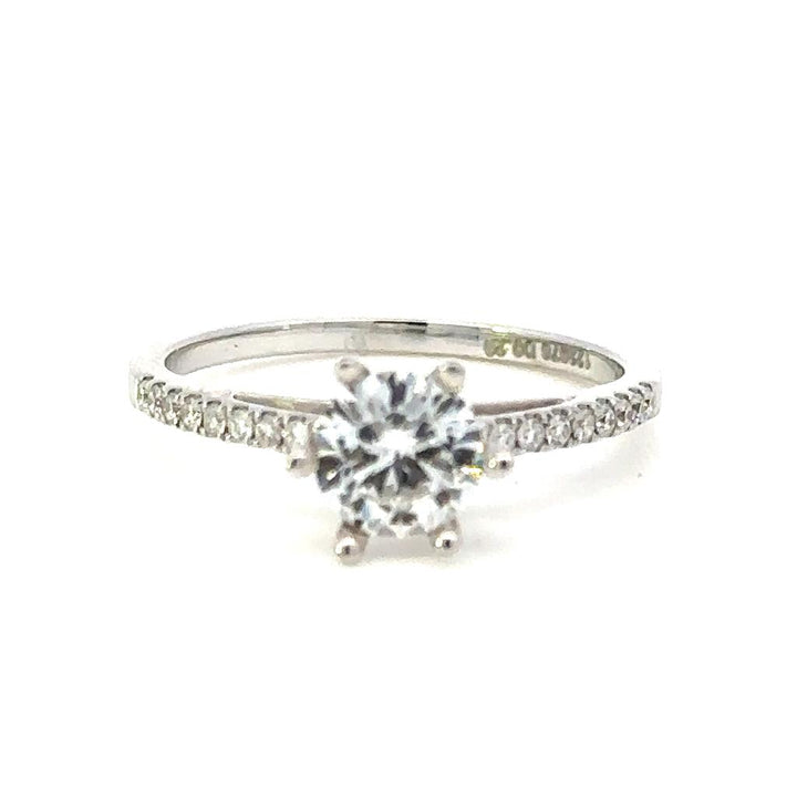 Solitare Accent Style Diamond Engagement Ring 14 Karat Gold White 
(Center Stone Not Included)