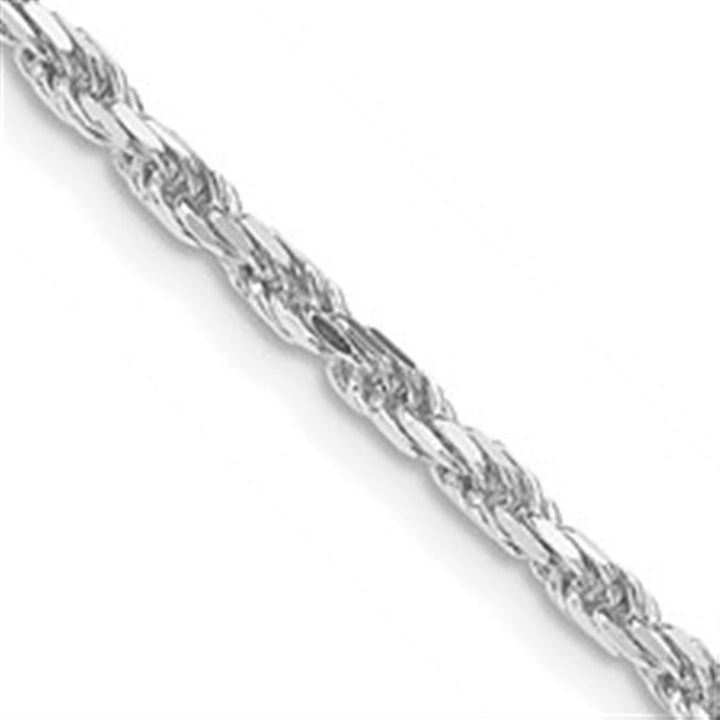 White Sterling Silver 2.5 MM Rope Chain 24" Long