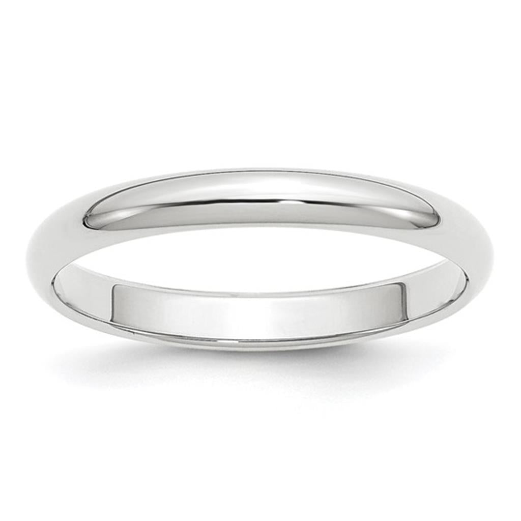 Straight Solid Wedding Band Prec Metal Womens 4 mm wide 14 KT White Size 8