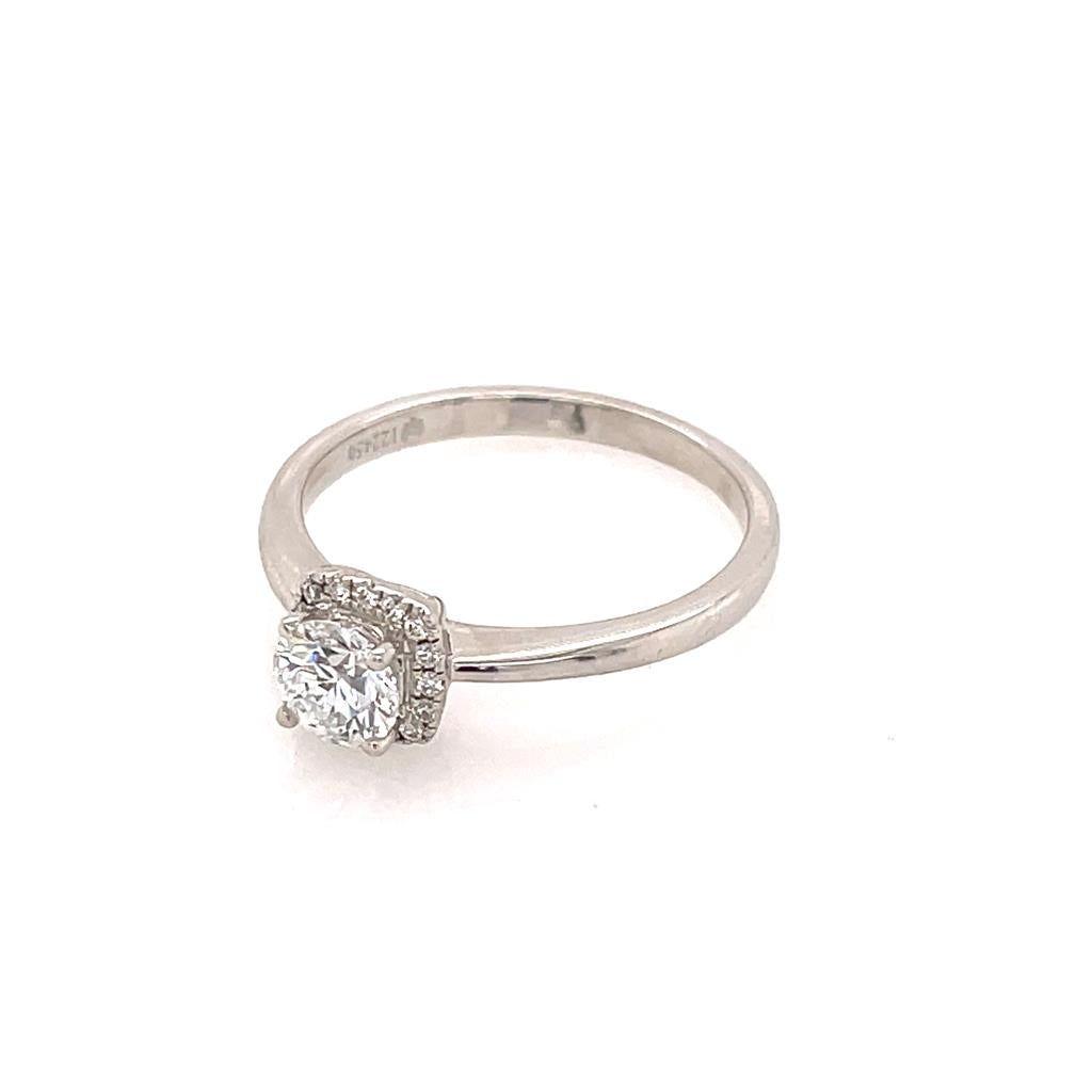 Halo Style Lab Diamond Engagement Ring14 KT White