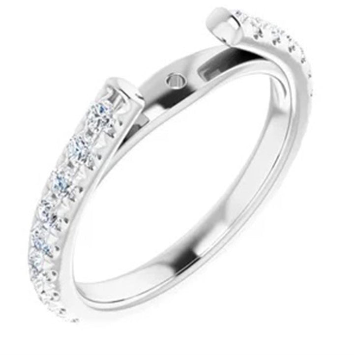 Solitare Accent Style Diamond Engagement Ring 14 Karat Gold White 
(Center Stone Not Included)