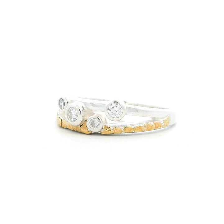 Contemporary Style Womens Fashion Alaskan Gold Nugget Ring 14 Karat Gold & Alaskan Gold Nugget Yellow with Diamonds size 7
