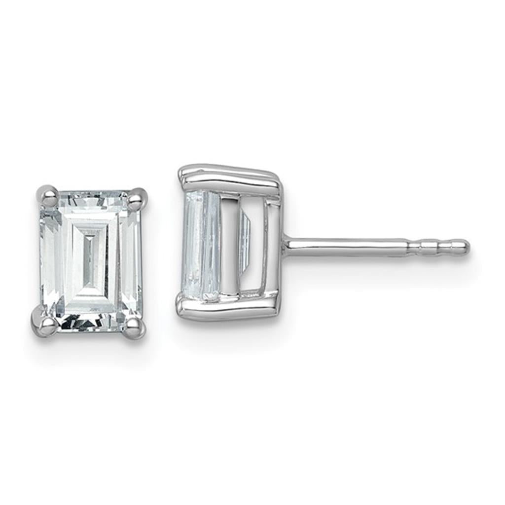 Lab Diamonds Single Stone Stud Earrings 14 KT White 2.00 Carat Total Weight