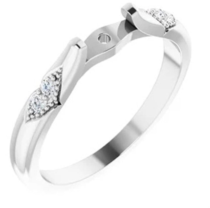 Solitare Accent Style Diamond Engagement Ring 14 Karat Gold White 
(Center Stone Not Included)