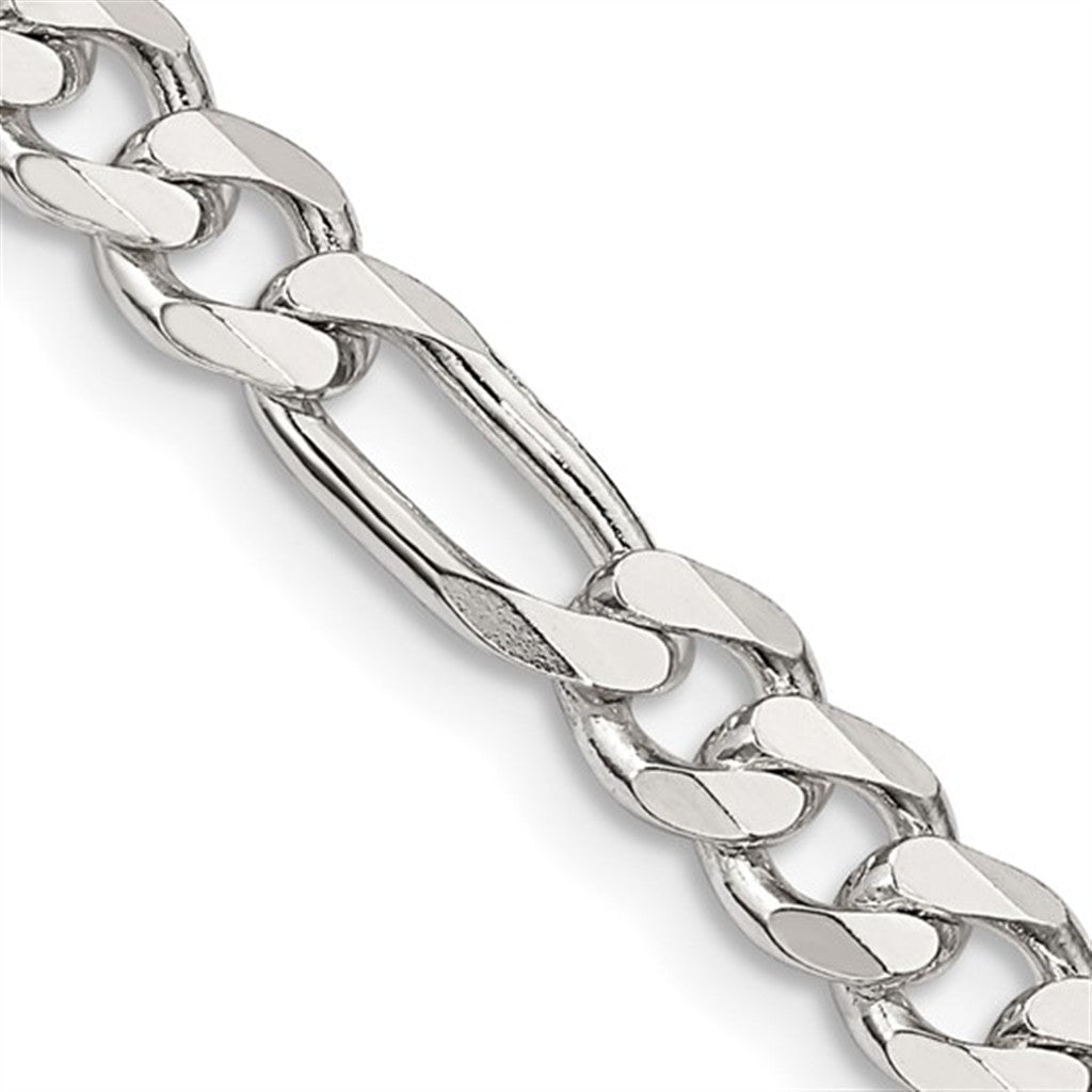 Sterling Silver 5.5 MM Figaro Chain 24" Long