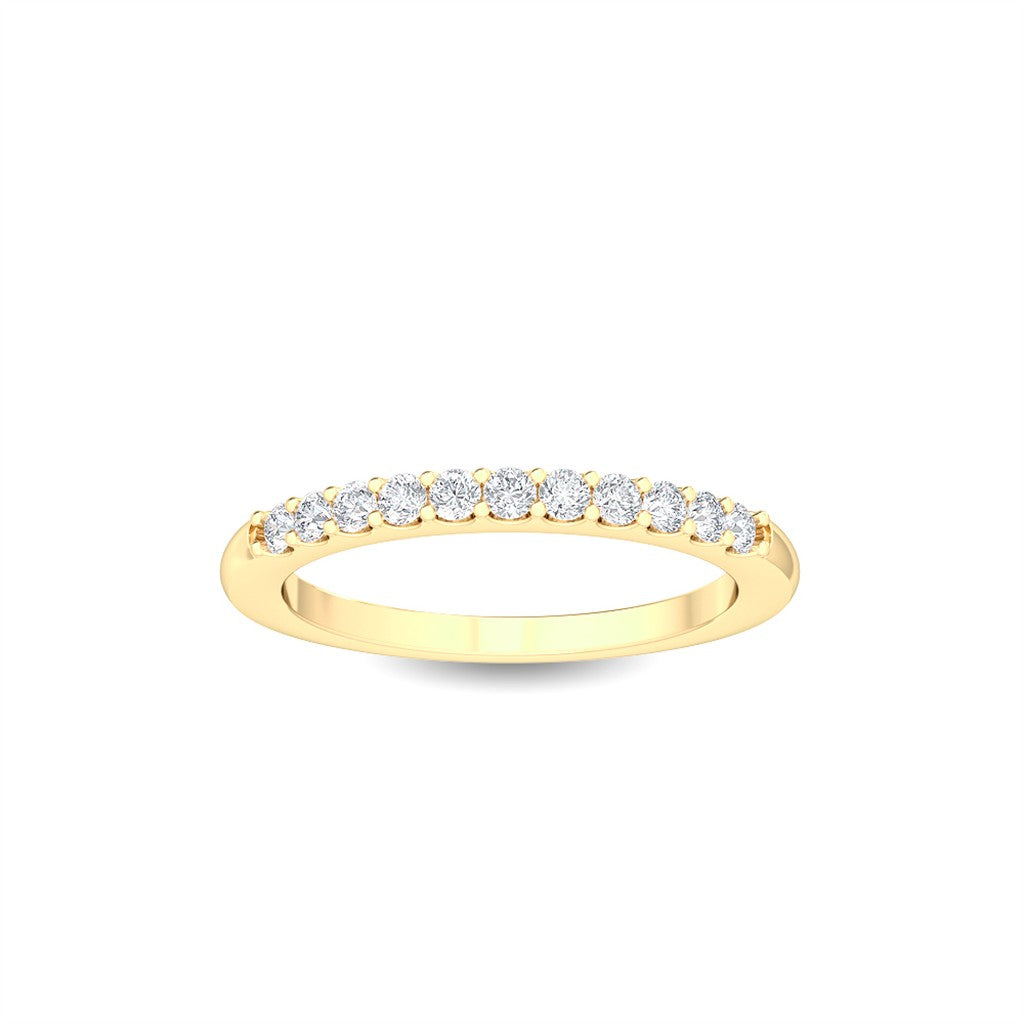 1/2 Anniversary Style Womens Wedding Band Lab Diamond 14 Karat Yellow with Lab Diamonds size 6.5