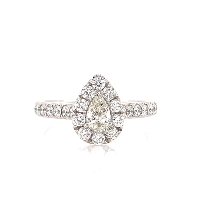 Halo Style Diamond Engagement Ring14 Karat Gold White