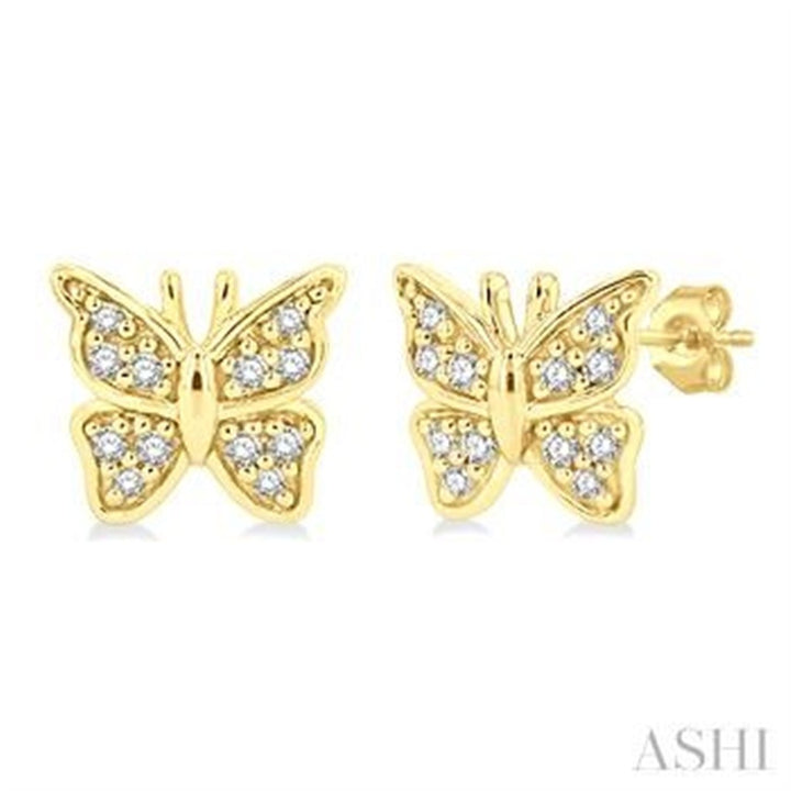 Diamonds Stud Earrings 10 Karat Gold Yellow 0.09 Carat Total Weight