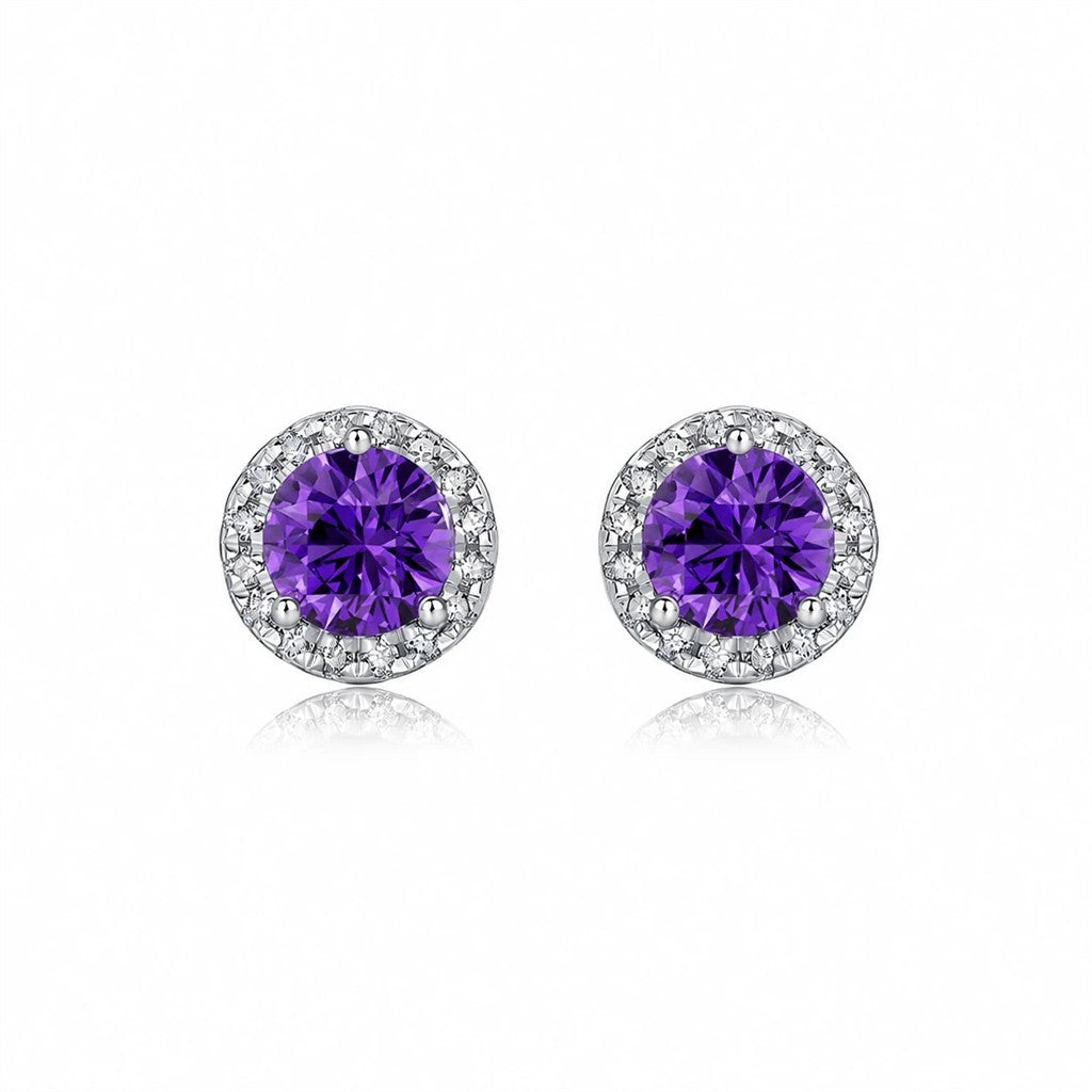 Precious Metal Earrings With Colored Stones