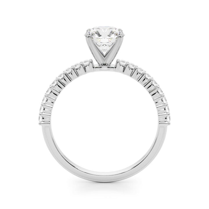 Contemporary Style Diamond Engagement Ring 14 Karat Gold White 
(Center Stone Not Included)