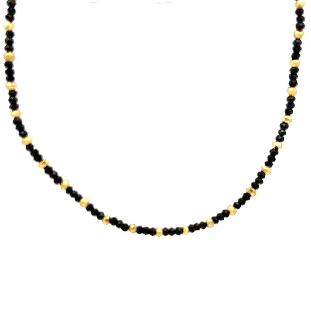 Pyrite & Spinel Strand Necklace With a .925 Clasp 18" Long