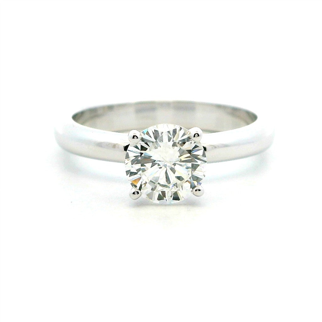 Solitare Engagement Ring White 14 Karat Gold