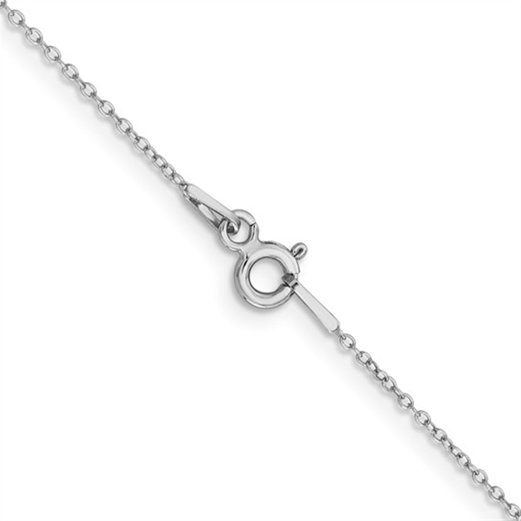 White Sterling Silver 1 MM Cable Chain 20" Long