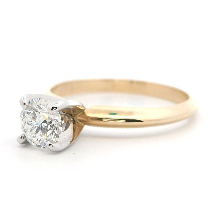 .55CT Round Lab Diamond 14KT Gold Two Tone Engagement Ring