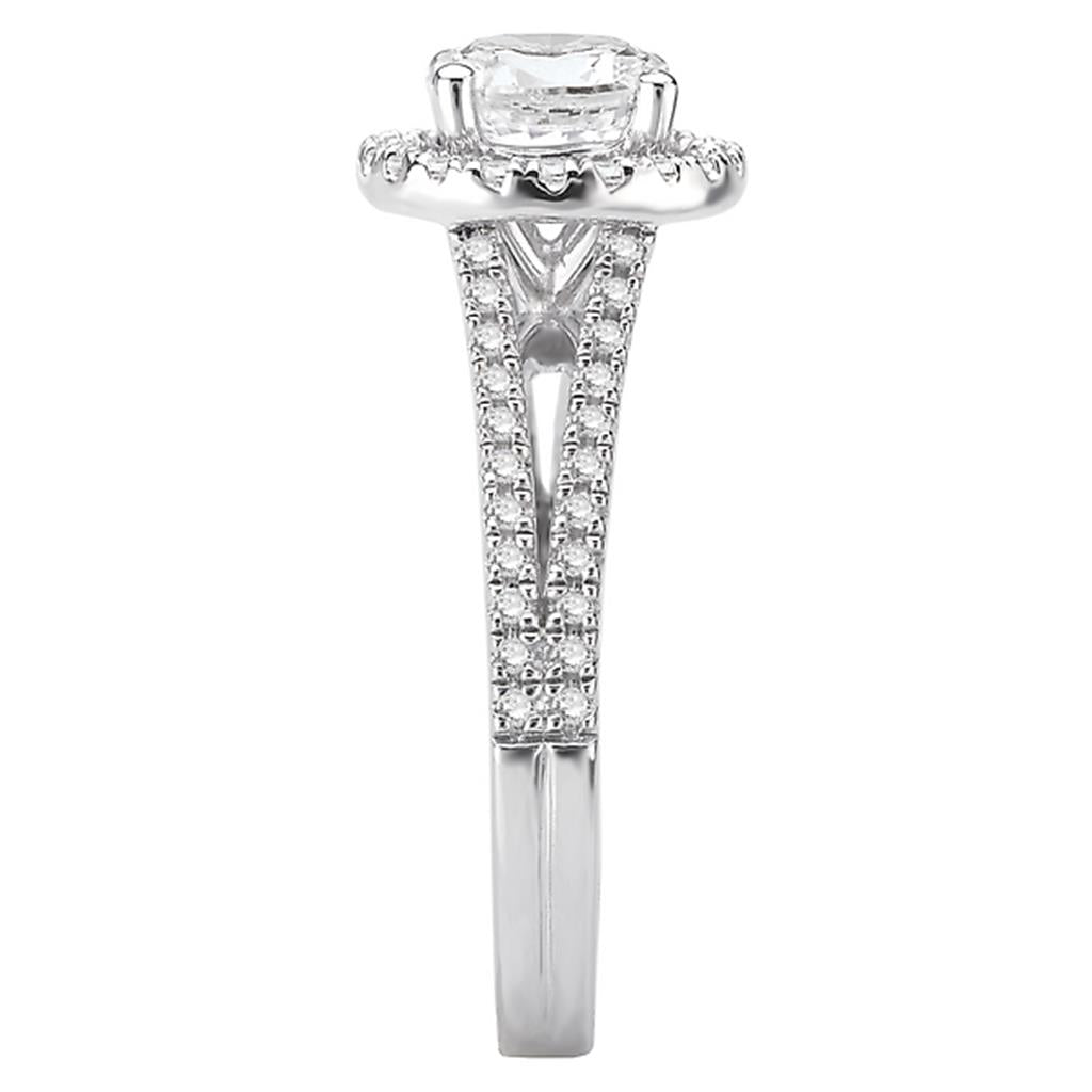 Contemporary Style Diamond Engagement Ring 14 KT White 
(Center Stone Not Included)