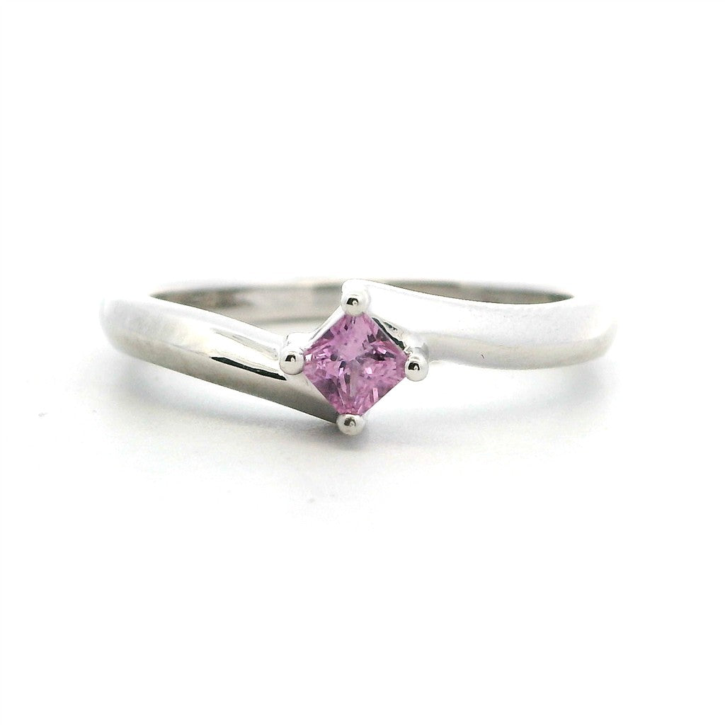 Bypass Engagement Ring White 14 Karat Gold
