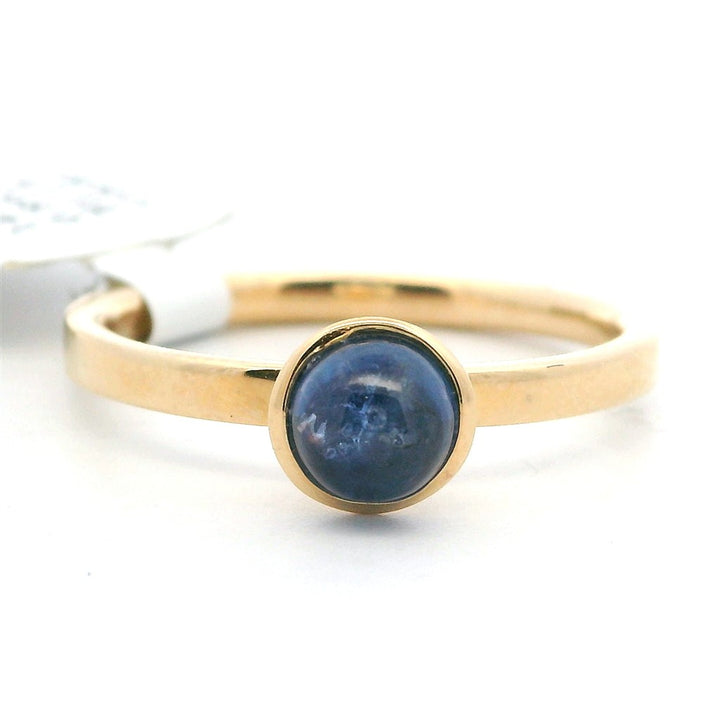 Solitare Style Colored Stone Ring 14 Karat Yellow with Sapphire size 7