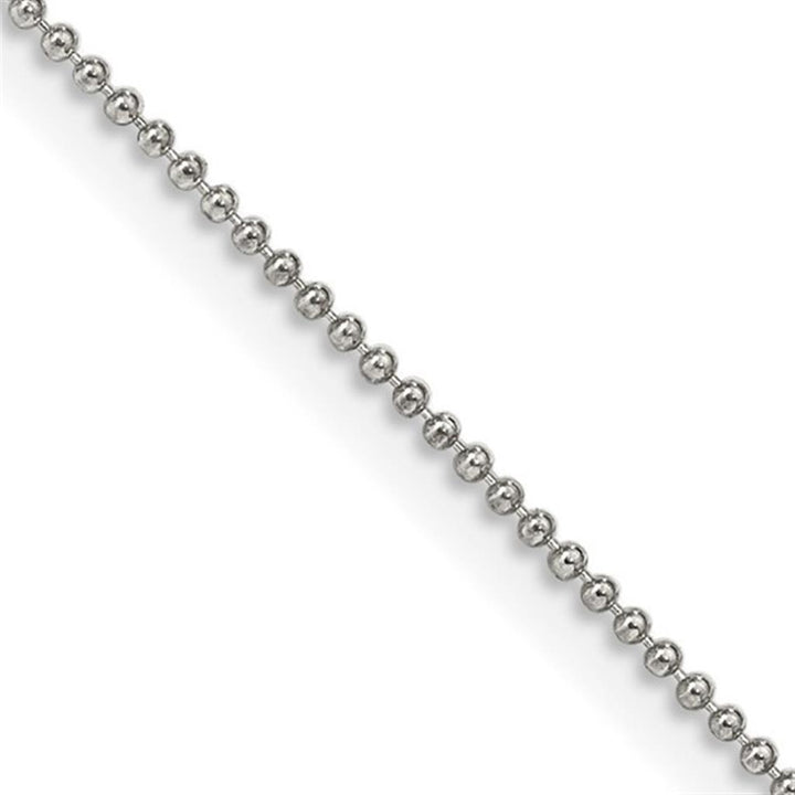 White Sterling Silver 1 MM Bead Chain 18" Long